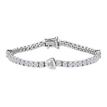 D&rsquo;joy Moissanit Armband ca. 20 cm 925 Silber rhodiniert ca. 6,93 ct.