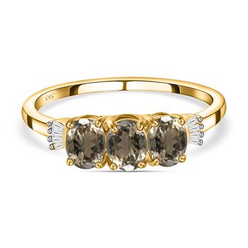 AAA Turkizit und wei&szlig;er Diamant P1 Ring, 585 Gelbgold (Gr&ouml;&szlig;e 18.00) ca. 2.71 ct
