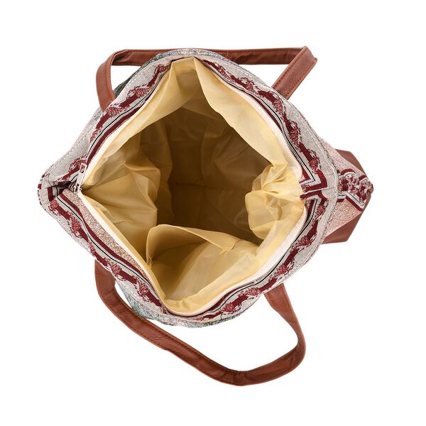 Schultertasche mit Baum-Motiv, 42x34x12cm, Gr&uuml;n image number 6