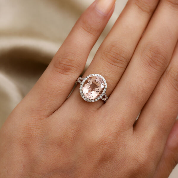 AAA Morganit und Diamant-Ring, 585 Ros&eacute;gold  ca. 4,82 ct image number 3