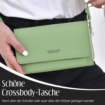 Crossbody-Tasche mit RFID-Schutz, Gr&uuml;n