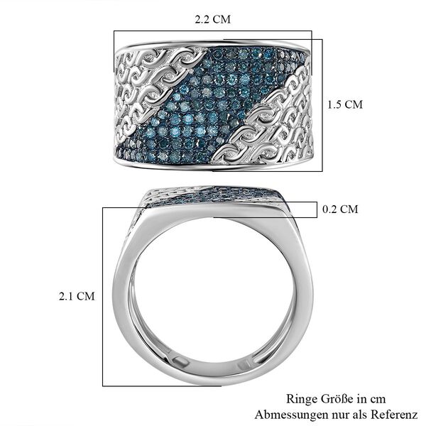 GP Art Déco Kollektion - Kanchanaburi blauer Saphir und blauer Diamant-Ring - 0,52 ct. image number 7