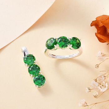 Gr&uuml;nes Zirkonia-Schmuckset