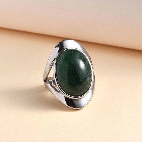 Gr&uuml;ner Aventurin-Ring - 33,63 ct. image number 2