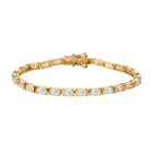 Natürlicher, äthiopischer Welo Opal Armband, ca. 20 cm 925 Silber Gelbgold Vermeil ca. 8.83 ct