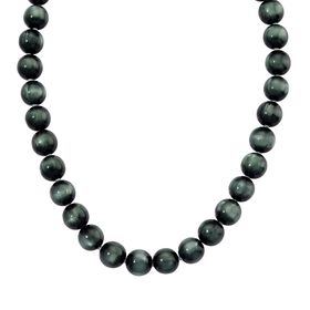 Simulierte, grüne Katzenauge Halskette, 45+5cm - 340 ct.