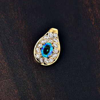 Pfau Quarz Triplett und Zirkon Anh&auml;nger - 1,72 ct.