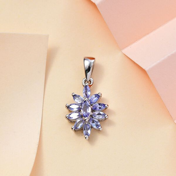 Tansanit Anhänger 925 Silber rhodiniert ca. 0.95 ct image number 2