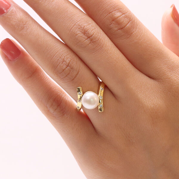 EverTrue S&uuml;&szlig;wasser Perle und Zirkon Ring image number 2