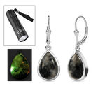 Natürliche Yooperlith-Ohrringe, 925 Silber platiniert ca. 10.21 ct