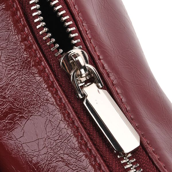 Schultertasche aus Echtleder mit Fronttasche, 28,5x9x25 cm, Burgund image number 7