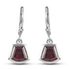 Mosambik Granat Ohrringe 925 Silber platiniert ca. 2,87 ct