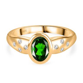 Natürlicher Chromdiopsid und Zirkon-Ring - 1,43 ct.