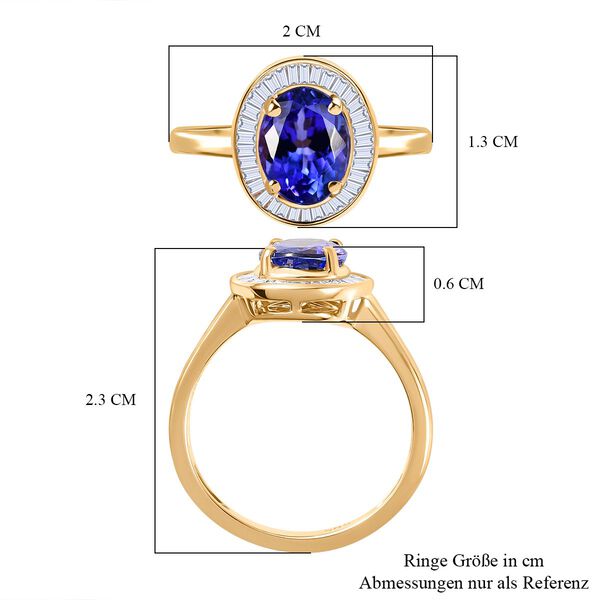 AAA Tansanit und Diamant Ring in 585 Gold - 1,88 ct. image number 5