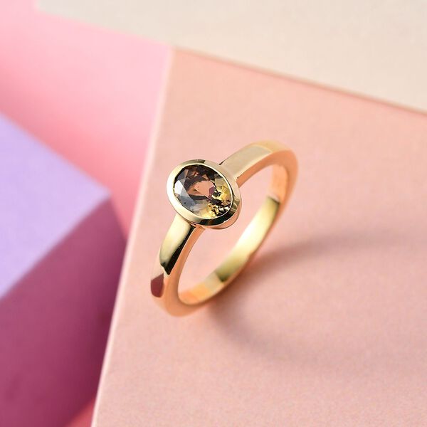 AA nat&uuml;rlicher, goldener Tansanit-Ring - 0,75 ct. image number 2