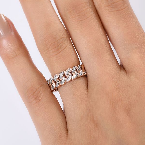 LUXURIANT SI-GH Labor Diamant Ring, 925 Silber mit Ros&eacute;gold E-Beschichtung - 0,25 ct. image number 3