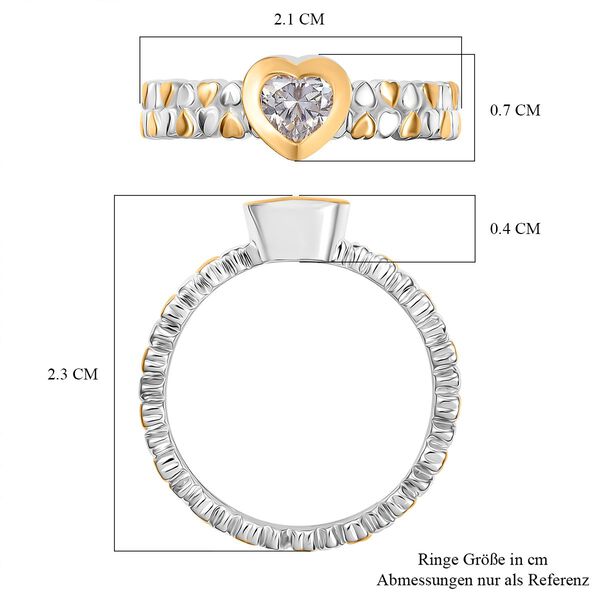 Zweifarbiger Moissanit Ring - 0,49 ct. image number 6