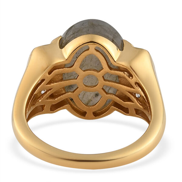 Labradorit und Zirkon-Ring, 925 Silber vergoldet  ca. 6,49 ct image number 6