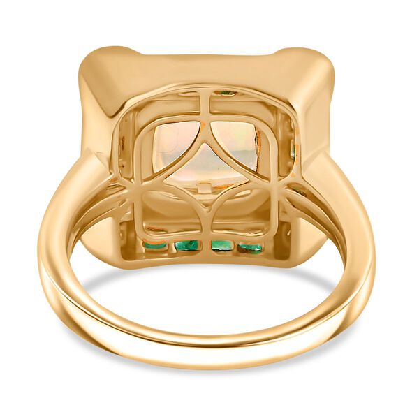 AA Nat&uuml;rlicher, &auml;thiopischer Welo Opal, Kagem sambischer Smaragd und Zirkon-Ring - 2,63 ct. image number 6