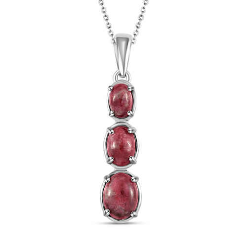 Norwegischer Thulit-Anhänger mit Kette, 925 Silber platiniert ca. 2.93 ct image number 0