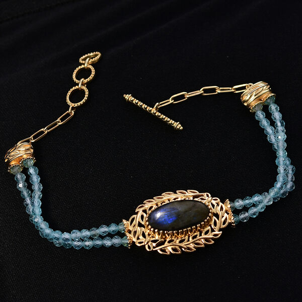 EVER TRUE AAA Labradorit, Apatit Armband ca. 19 cm Nickelfreies Messing ca. 22,64 ct. image number 2