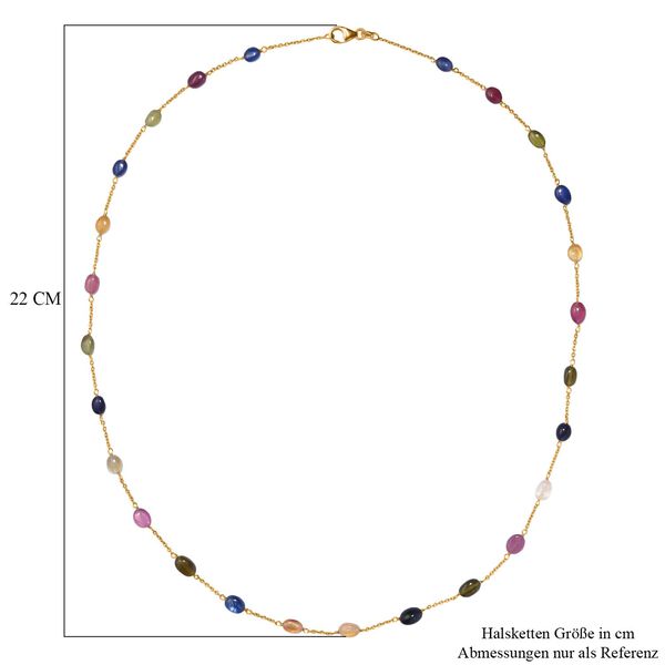 AA Multi Saphir Halskette, 60cm - 45 ct. image number 6