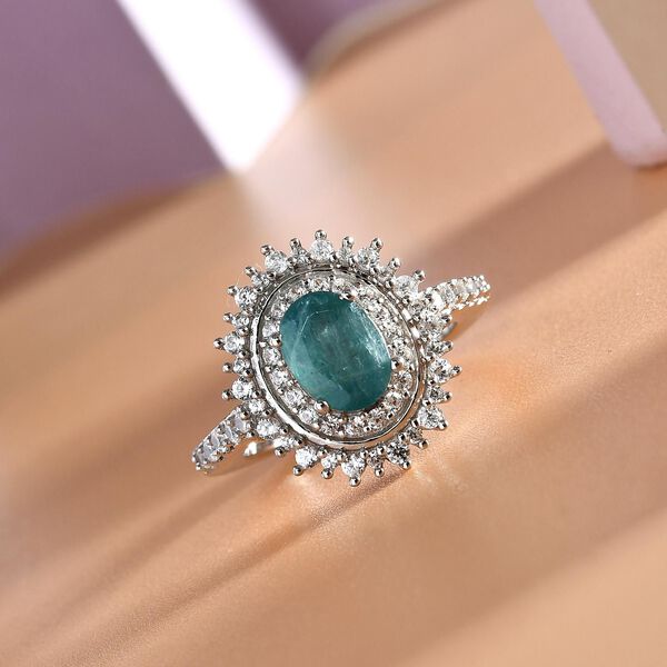 Grandidierit und Zirkon Ring 925 Silber platiniert  ca. 2,03 ct image number 2