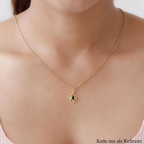 Nat&uuml;rlicher Chromdiopsid Anh&auml;nger, 925 Silber vergoldet ca. 0,46 ct image number 2