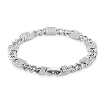 DESIGNER INSPIRIERT - Wei&szlig;er Zirkonia Armband ca. 19 cm Nickelfreies Messing 3.00 ct