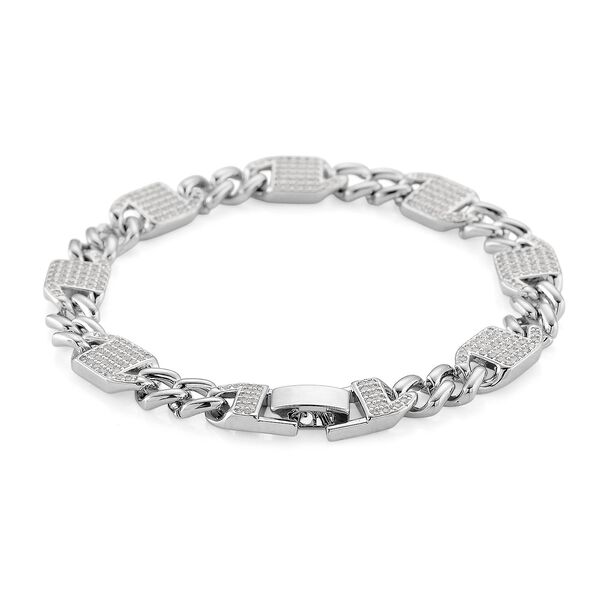 Wei&szlig;er Zirkonia Armband ca. 19 cm Nickelfreies Messing image number 3