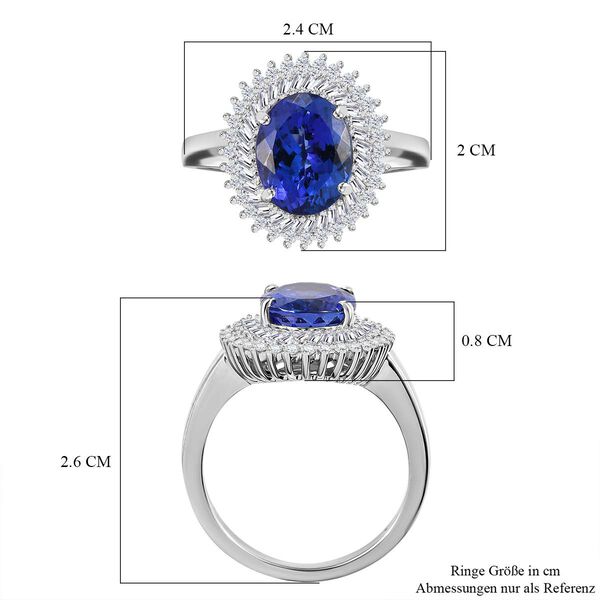 RHAPSODY AAAA Tansanit und VS-EF Diamant Ring in 950 Platin - 4,56 ct. image number 6