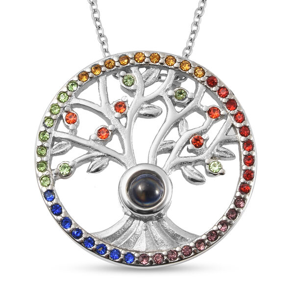 Versteckte Botschaft auf dem Vergr&ouml;&szlig;erungsglas und mehrfarbiger Kristall-Anh&auml;nger mit Kette image number 0