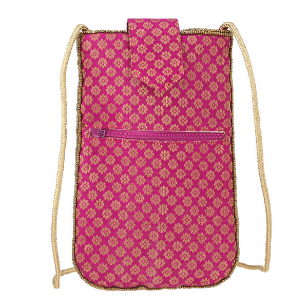 Handgefertigte Brokat Handtasche, Rot image number 4