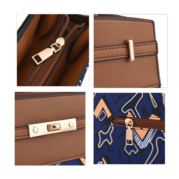 2er-Set, Clutch - 9x15,24 cm und Schultertasche - 31,75x12,7x24,13 cm, Braun und Blau image number 5