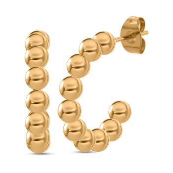 Kugelstruktur-Creolen, 316L Edelstahl , goldfarben