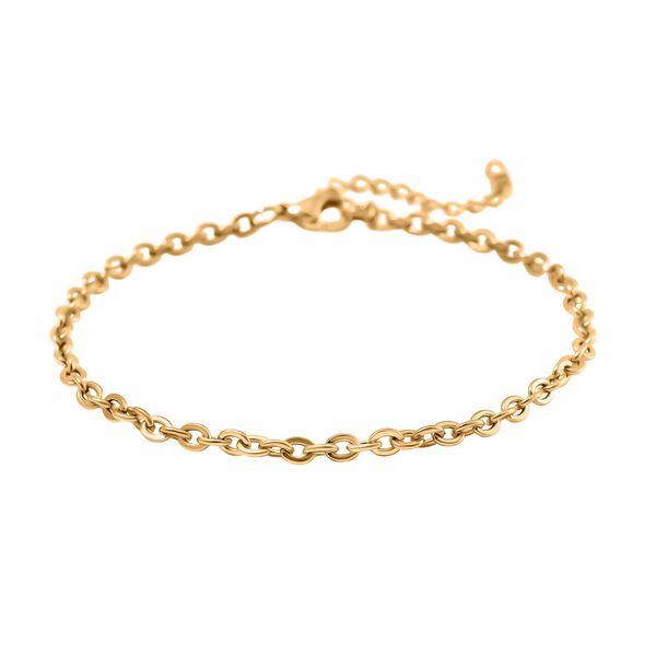 3er-Set - Kugelarmband, Gliederarmband, Ankerarmband, 19+5cm, Goldton image number 6