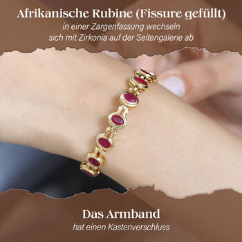 Afrikanisches Rubin und Zirkon Armband