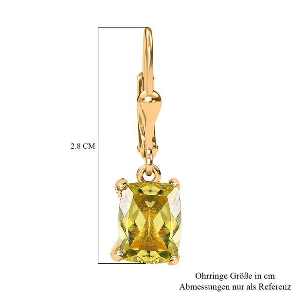 AA Ouro Verde-Quarz Ohrringe 925 Silber vergoldet ca. 4.49 ct image number 6