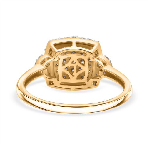 Lab Grown Diamant SI-GH Ring 925 Silber 750 Gelbgold Vermeil (Größe 17.00) ca. 0,50 ct image number 5
