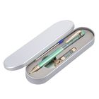 Premium Kollektion - Echter Smaragd-Kugelschreiber mit extra Mine und Schlüsselanhänger image number 0