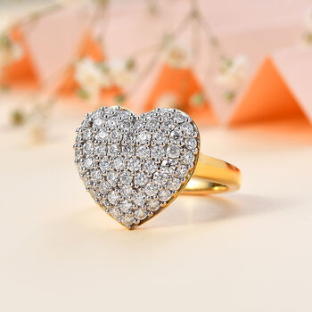 Moissanit Herz Ring - 1,84 ct.