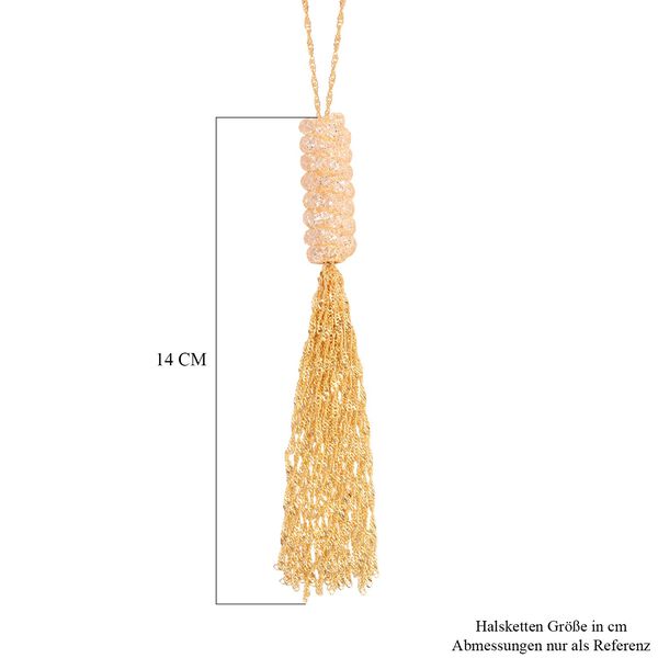 Wei&szlig;er Kristall Halskette ca. 70 cm Reines Messing image number 6