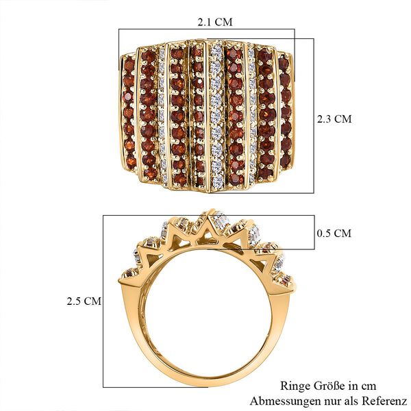 GP Art Déco Kollektion - Zirkon, roter Granat und blauer Saphir-Ring - 4,82 ct. image number 7