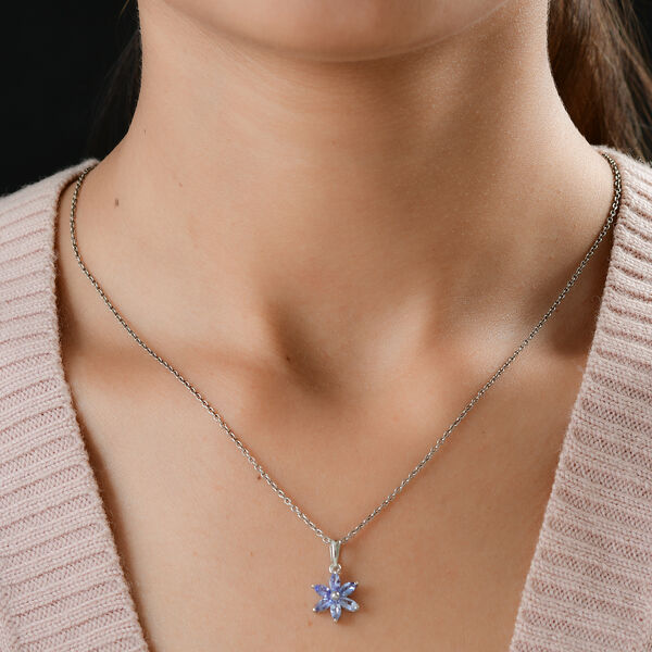 Tansanit Anh&auml;nger 925 Silber platiniert ca. 0,84 ct image number 2