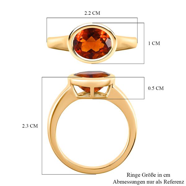 Kirsch Citrin Ring, 925 Silber Gelbgold Vermeil (Gr&ouml;&szlig;e 17.00) ca. 1.66 ct image number 7