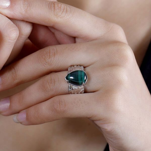 Malachit Ring, Silberton, (Größe 19.00) ca. 6.73 ct image number 3