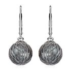 Tahiti Perle handgeschnitzte Ohrringe, (9-10mm), 925 Silber rhodiniert