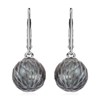 Tahiti Perle handgeschnitzte Ohrringe, (9-10mm), 925 Silber rhodiniert