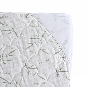 Bamboo Matratzenschoner wasserdicht, Jacquard Gewebe, 150x200cm, Wei&szlig;