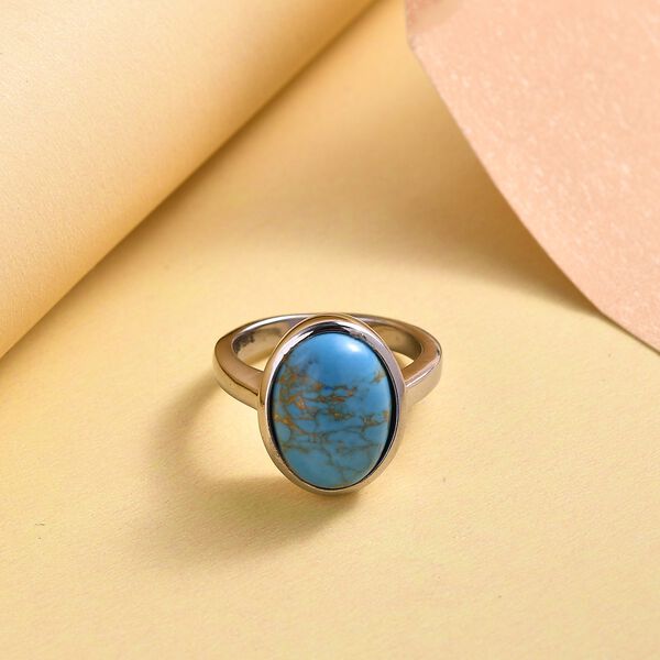 Blaues T&uuml;rkis Ring  (Gr&ouml;&szlig;e 16.00) ca. 5,63 ct image number 2